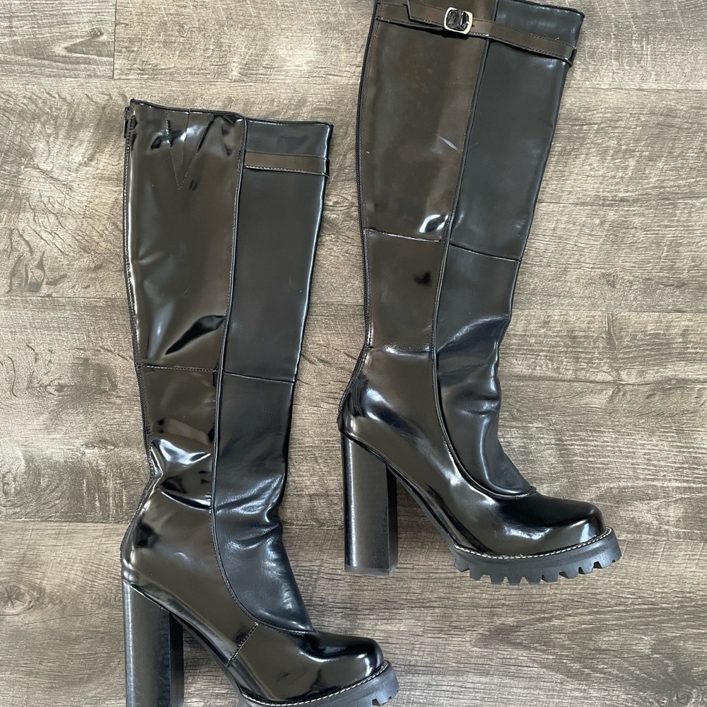 Jeffrey Campbell Avocet Black Knee-High Boots 🔌 - Picture 4 of 14